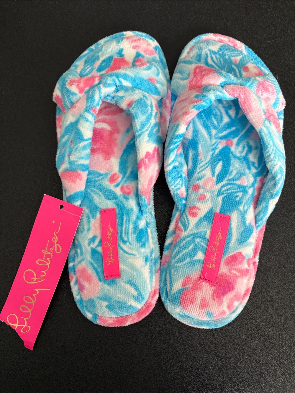 Lilly Pulitzer Bondi Blue My Little Peony Slippers